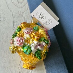 Christopher Radko Ellas Yellow Basket Ornament NWT